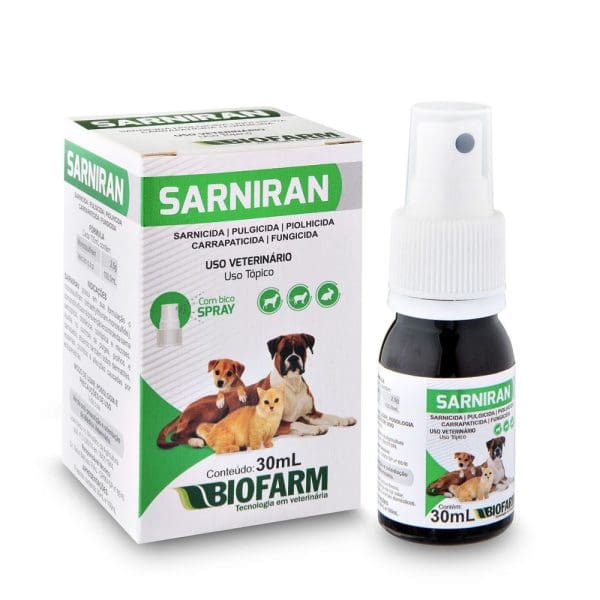 Sarniran 100ml - Elimina Sarna Piolho Carrapato Pulgas